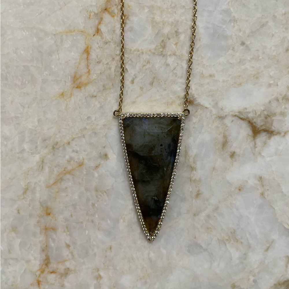 Marcia Moran Labradorite Triangle Pendant Necklace